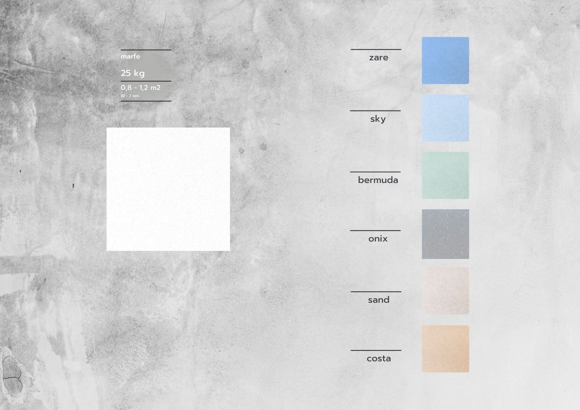 Marfe®, revestimiento continuo para piscinas disponible en seis colores, destaca por su blanco puro y suavidad excepcional. Crea aguas cristalinas con reflejos únicos y es la solución ideal para renovar piscinas con microcemento.